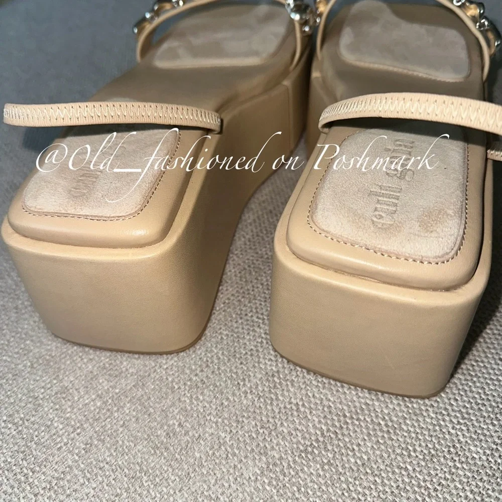CULT GAIA Leather Onyx Platform Sandals